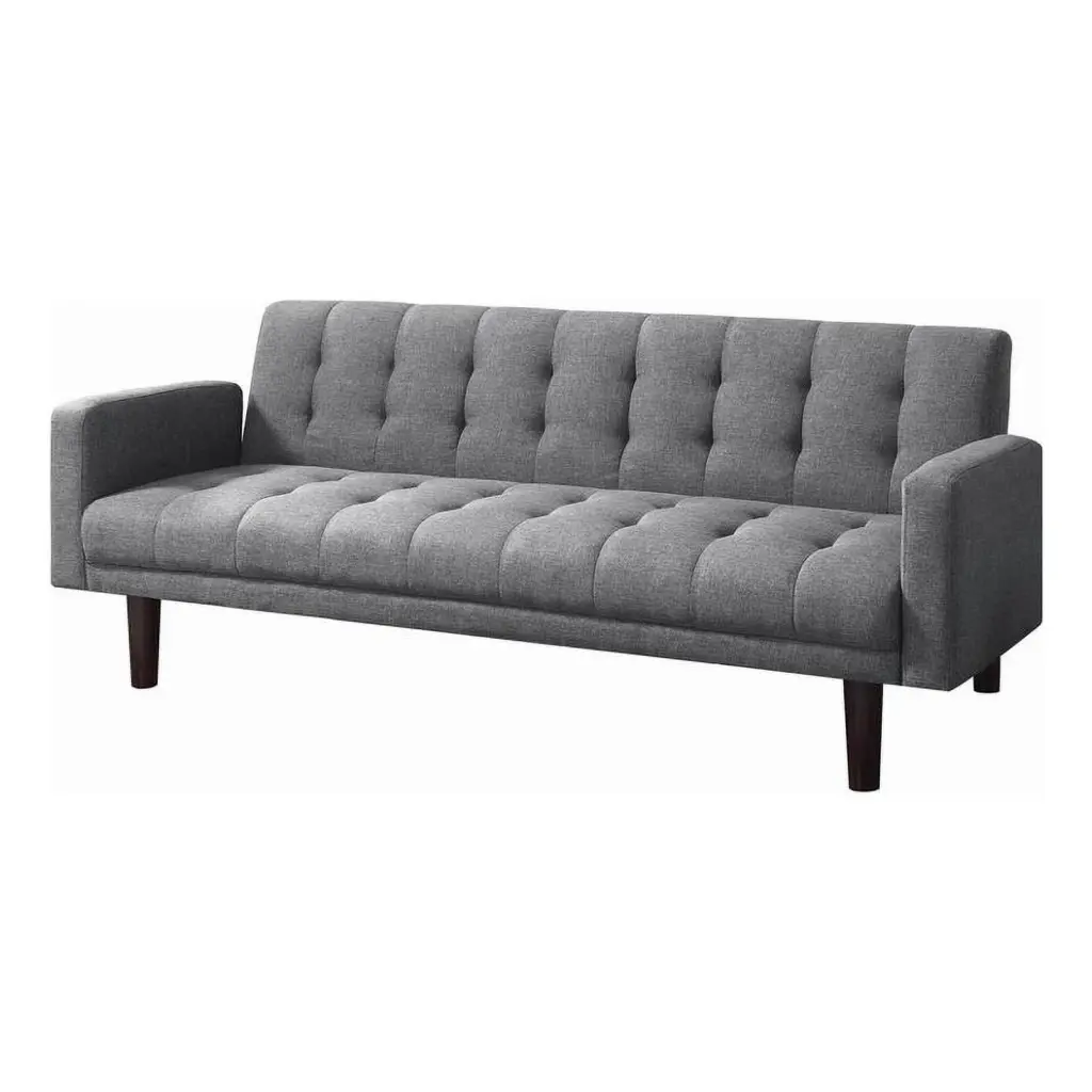Pemberly Row Modern Tufted Fabric Upholstered Sofa Bed Gray - Convertible Sleeper Sofa Living Room