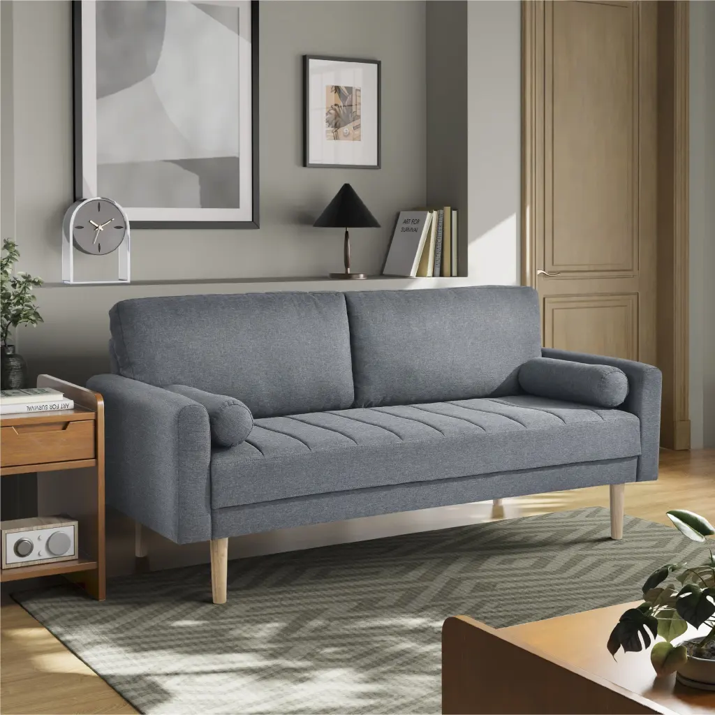 Serta Asher Transitional Grey Stationary Sofa - Comfortable Living Room Couch