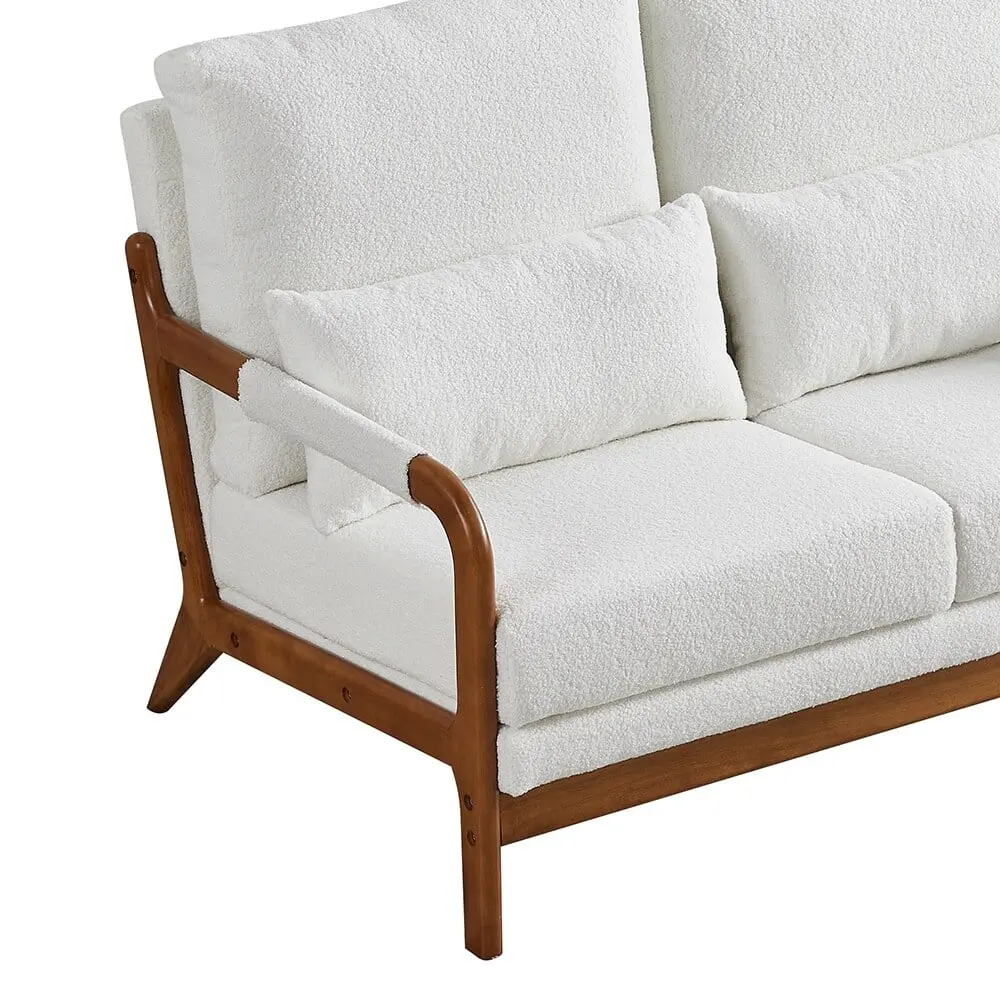 Modern Teddy Fabric Loveseat Wood Frame Living Room or Bedroom Bed Bath & Beyond
