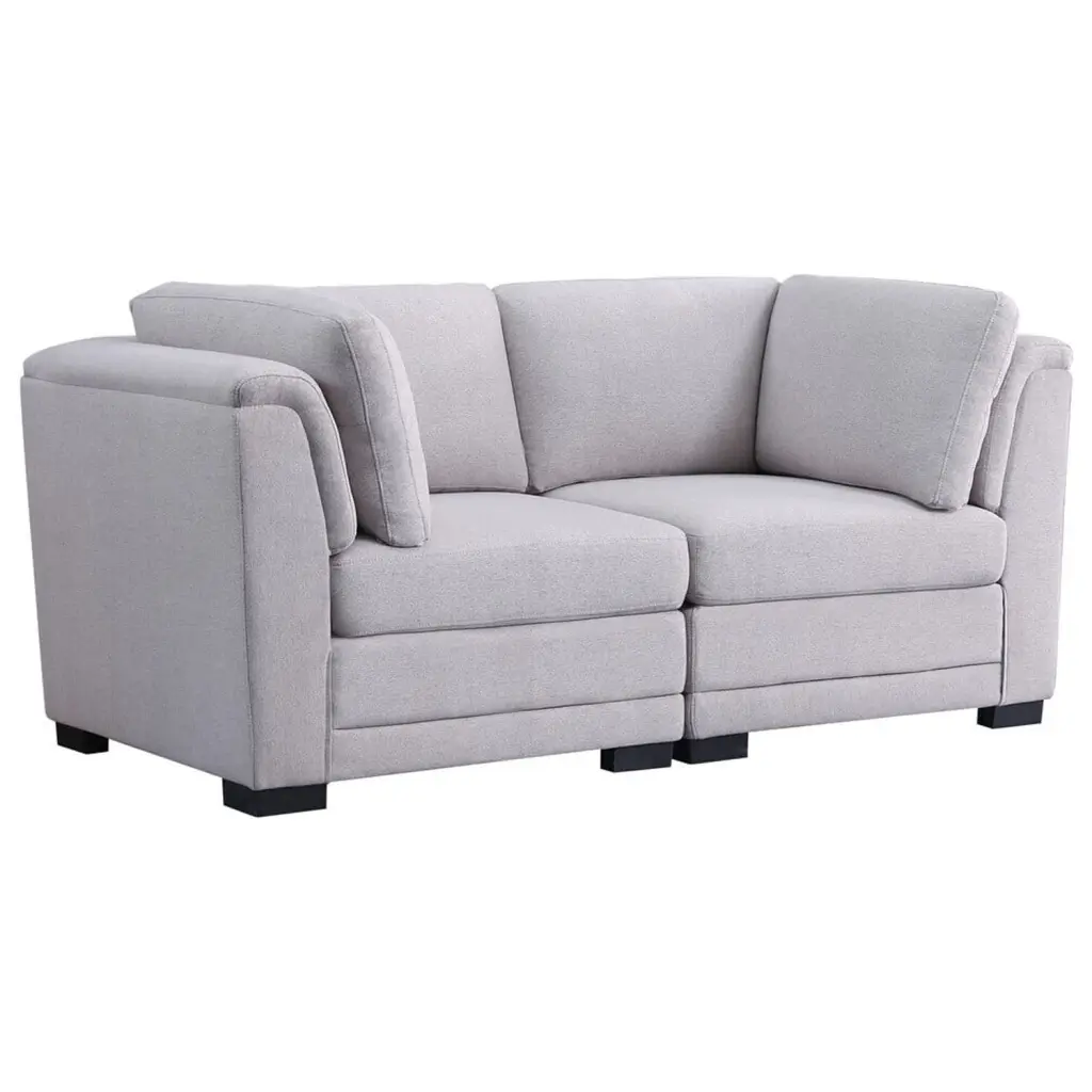Maykoosh Island Oasis Light Gray Linen Fabric Loveseat Living Room