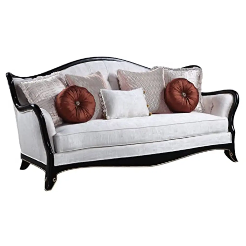 LV00251 Beige Fabric Sofa 7 Pillows Nurmive Living Room Comfort Acme Furniture