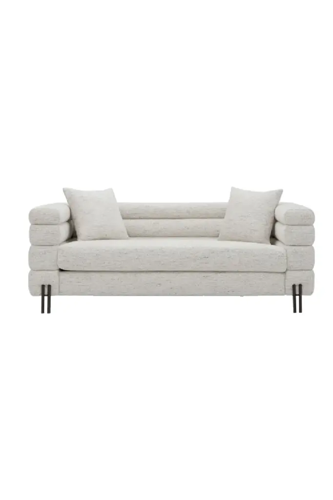 Channeled Off-White Sofa S Eichholtz York Modern Couch