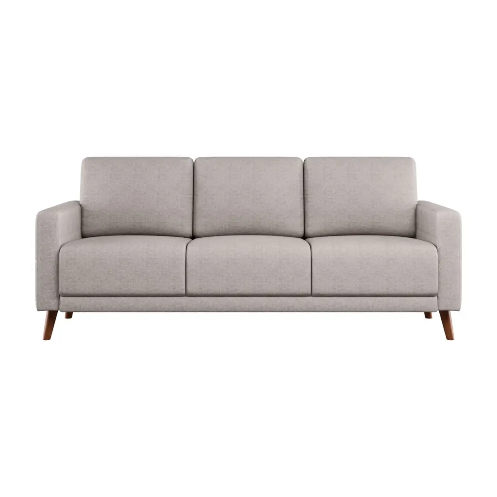 Clara Light Gray Fabric Upholstered Contemporary 3 Seat Sofa Living Room CORLIVING