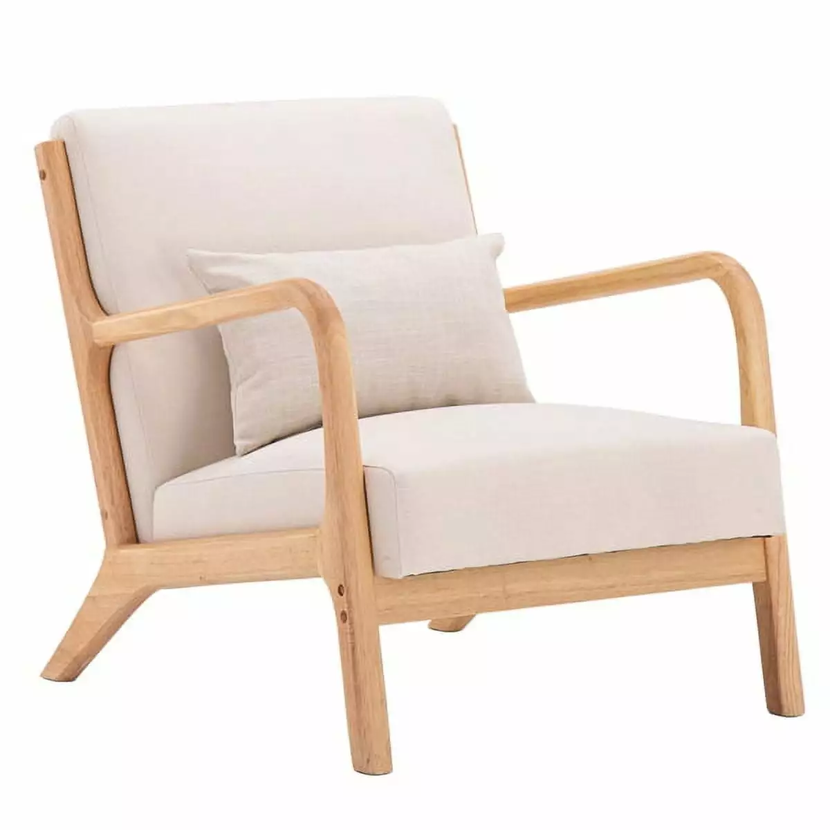 Fabric Oak Sofa Beige 66 x 68 x 75cm YTTX