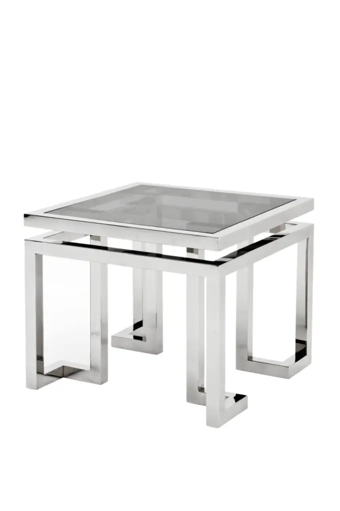Eichholtz Palmer Square Silver Side Table Living Room