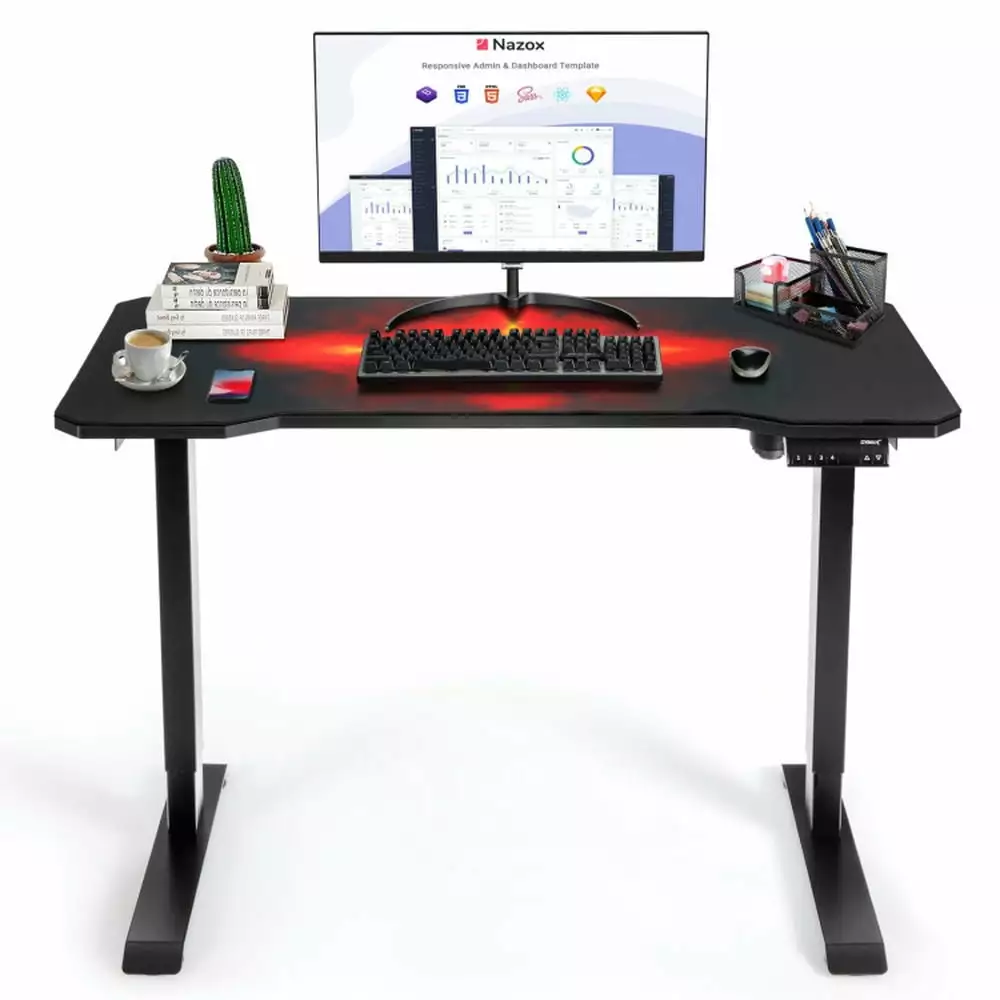 Barara King Home Office Gaming Table Gamer Workstation Electric Standing Gaming Desk Height Adjustable Splice Board