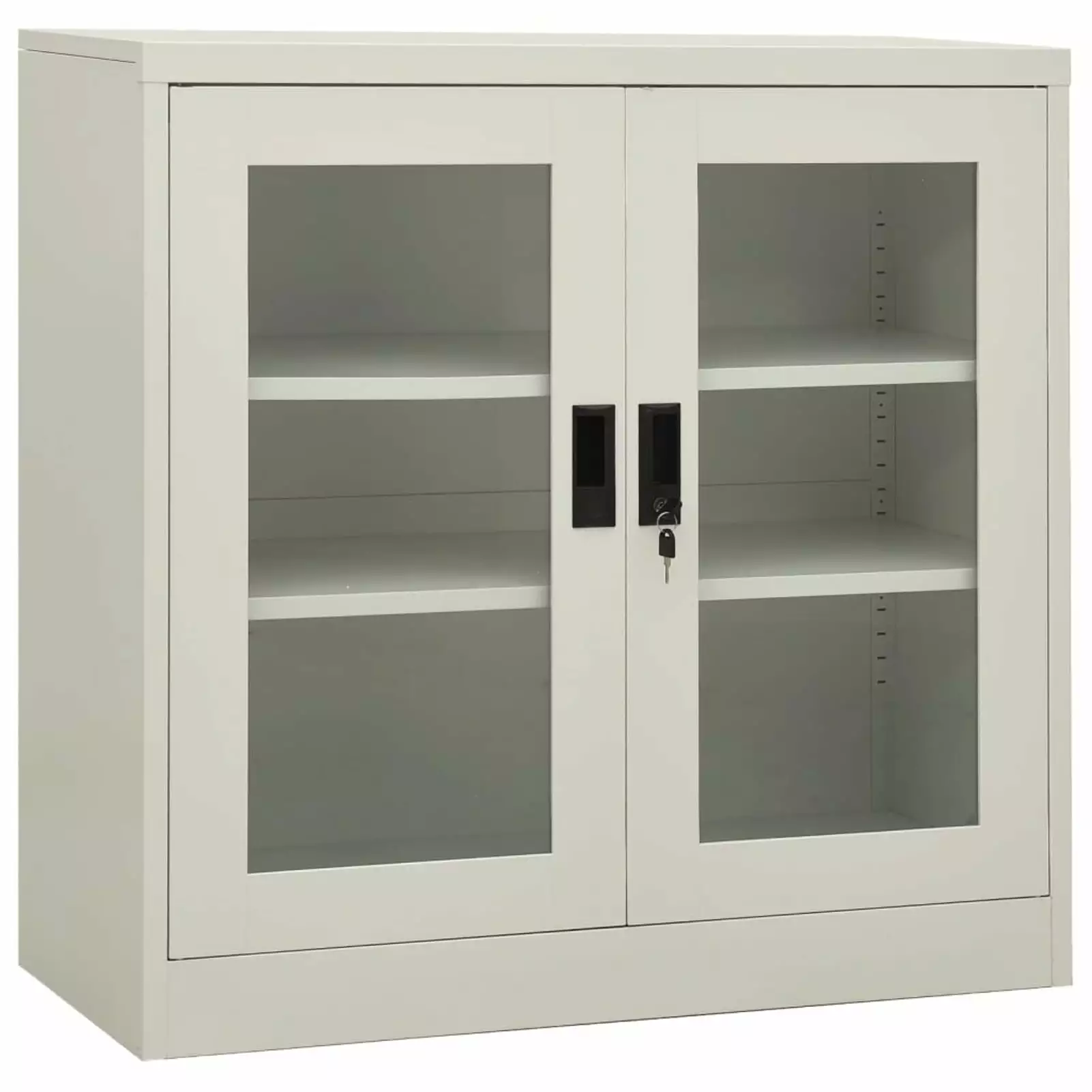 Irfora Office Cabinet Gray 35.4x15.7x35.4 Inches Steel Construction Compact Storage Solution