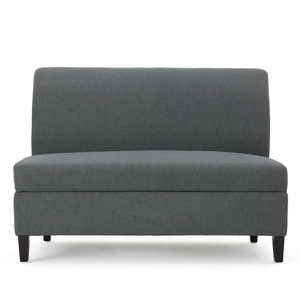 Toro Fabric Storage Loveseat Charcoal Compact Sofa Hidden Storage GDFSTUDIO
