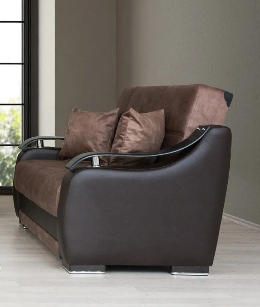 Zambak Brown Loveseat Storage - Stylish and Functional Small Spaces Go Green Woods