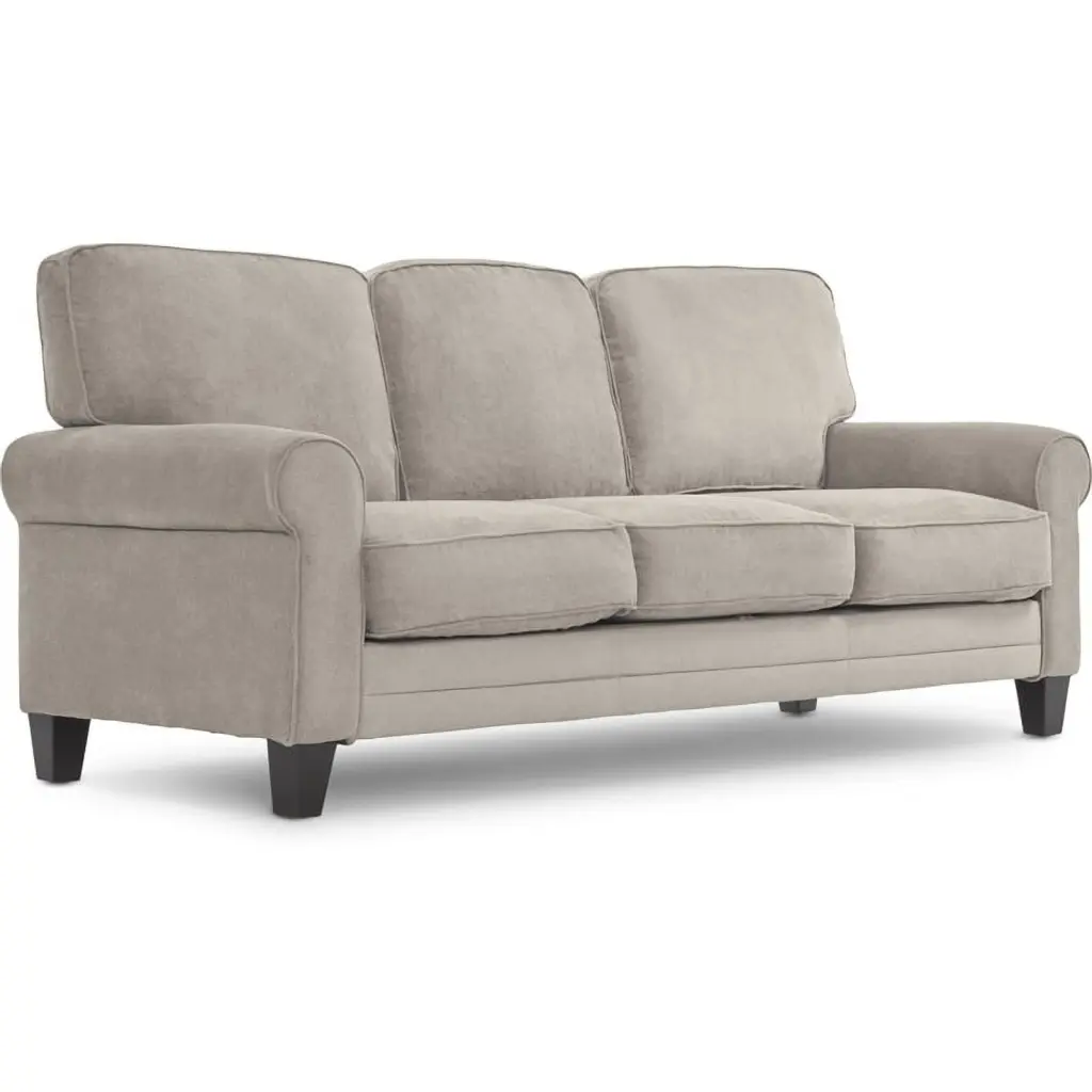 Serta Copenhagen 77 Round Arm Fabric Sofa Storage Light Gray Living Room