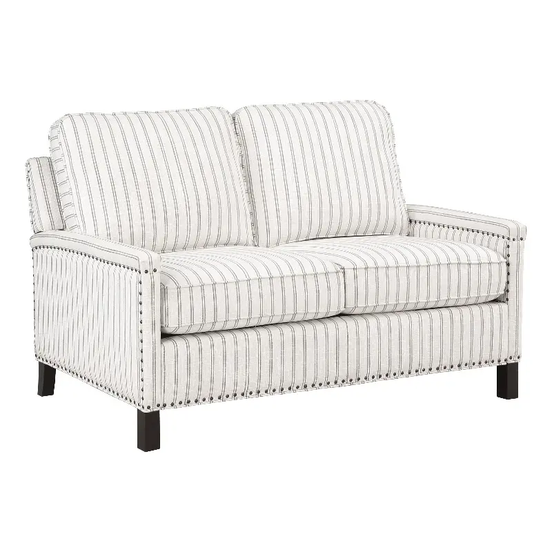 Lexicon Landrum Fabric Upholstery Love Seat Beige & Gray Striped - Stylish Two-Seater Sofa