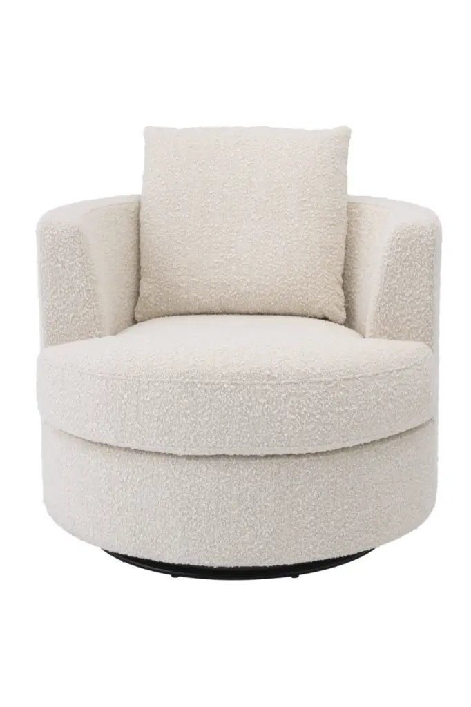 Cream Bouclï¿½ï¿½ Swivel Chair Eichholtz Felix Mid Century Lounge Chair