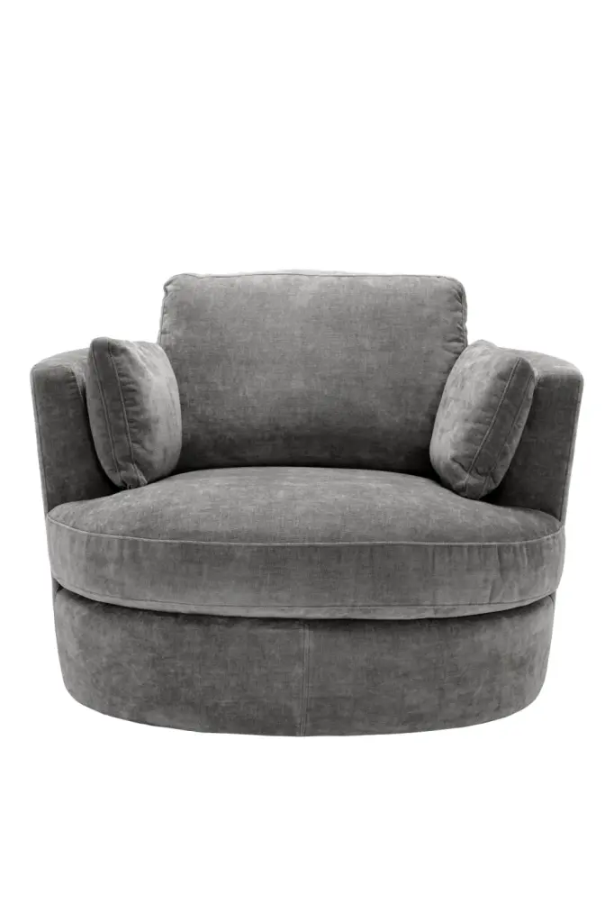 Gray Velvet Swivel Chair Eichholtz Clarissa Modern Accent Chair