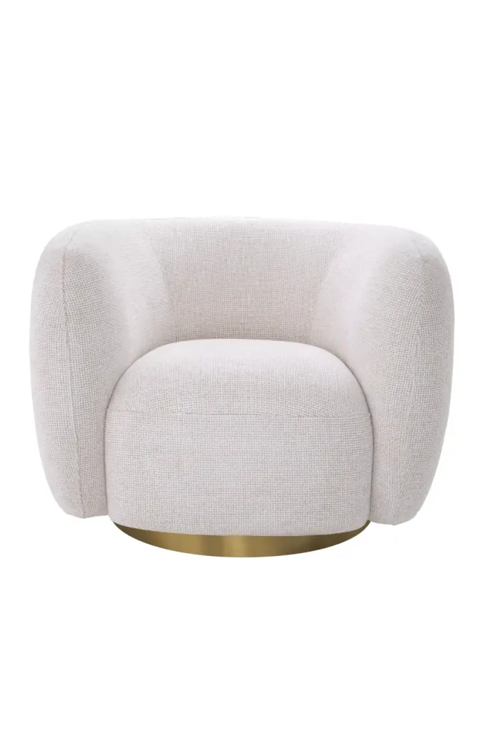 Modern Minimalist Swivel Chair Eichholtz Roxy Contemporary Lounge Chair