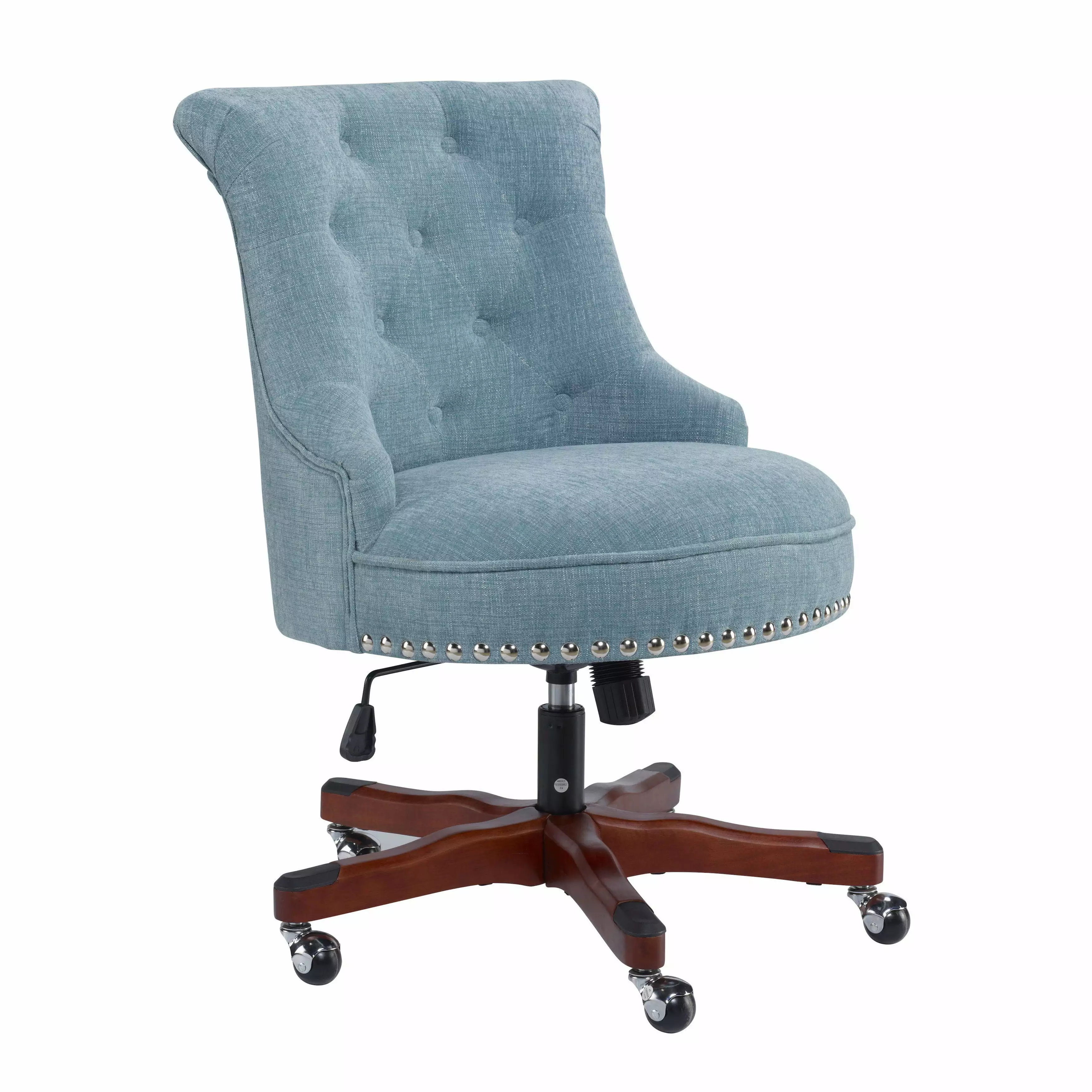 Linon Pamela Teal Swivel Office Chair Comfortable Modern Desk Chair Overstock