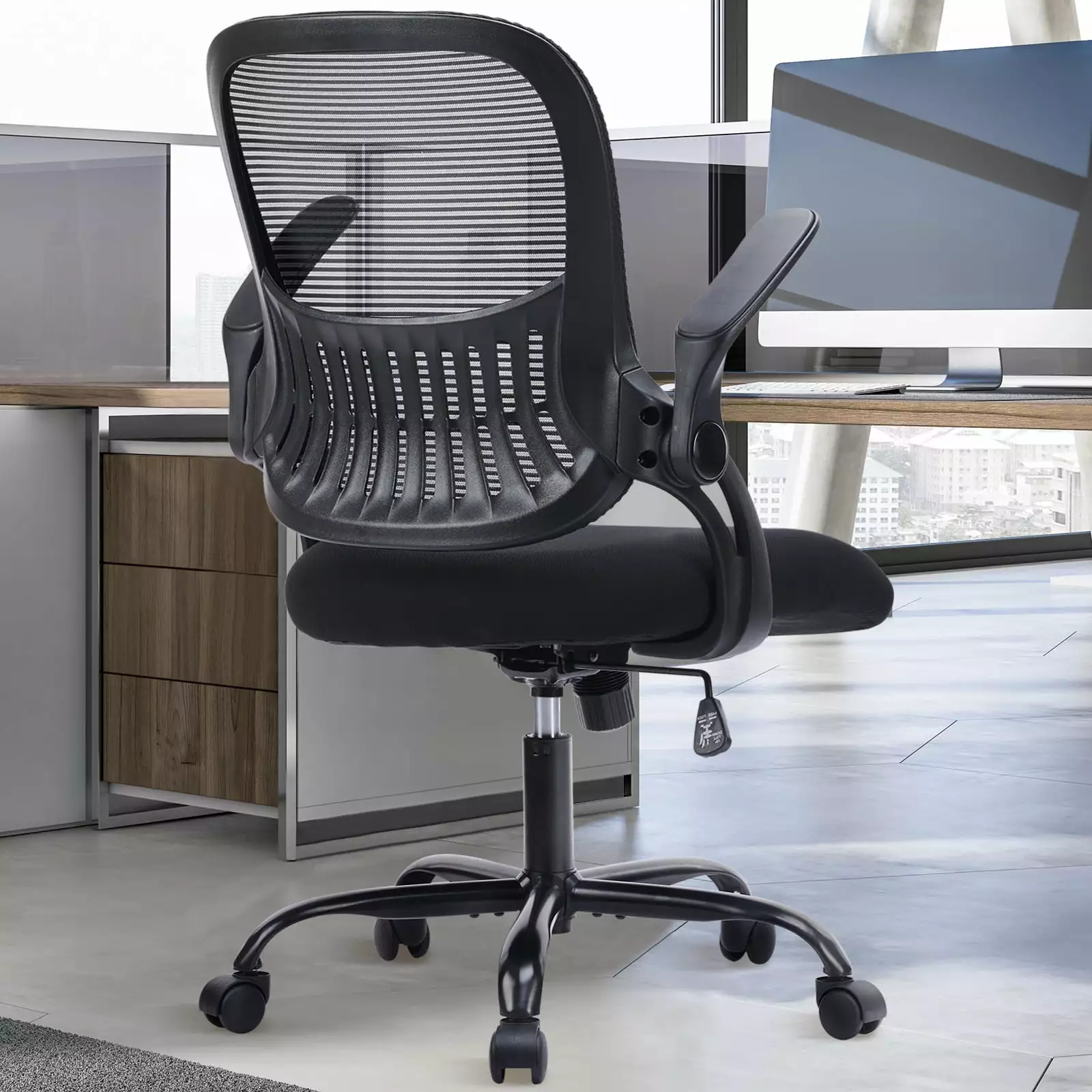Office Mid Back Ergonomic Mesh Computer Chair Larger Seat and Lumbar Support ANCEL