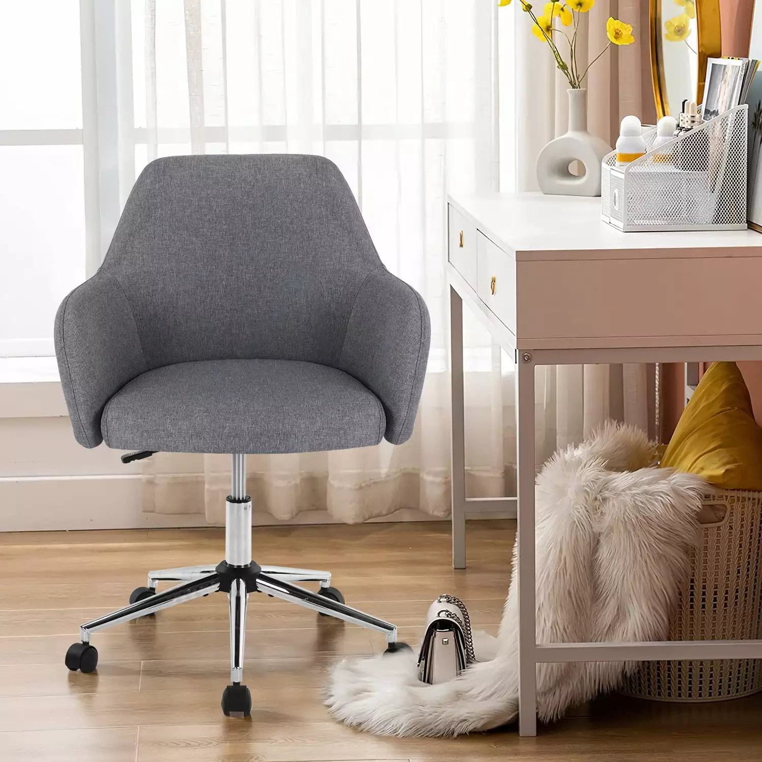 DeeHome Vanbow Home Office Chair Swivel Adjustable Task Chair Executive Accent Chair Soft Seat