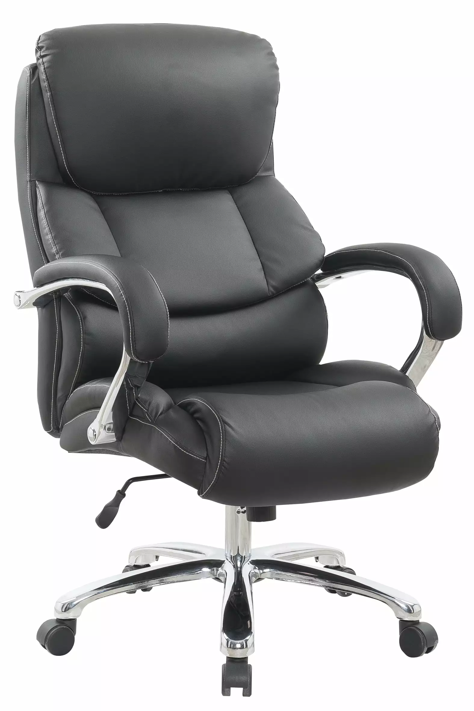 DOMETOUR PU Leather Office Chair Ergonomic Desk Chair Black Modern Executive Task Chair