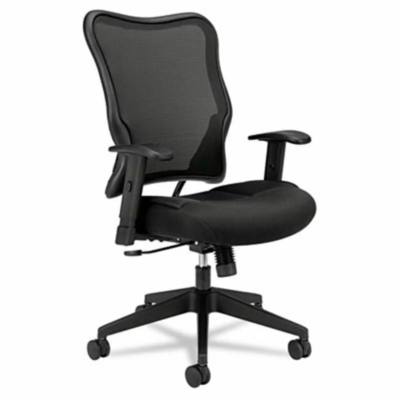 VL702 High-Back Swivel-Tilt Work Chair - Black Mesh Fine-Line