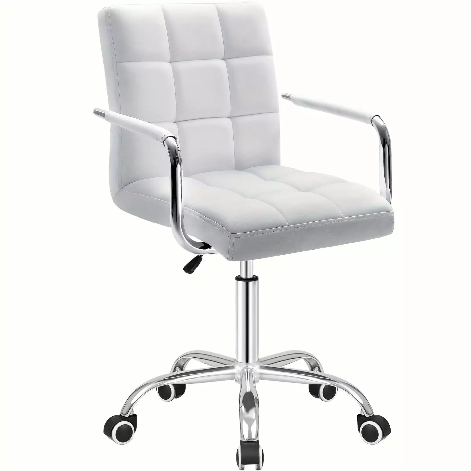 Furmax Mid-Back Office Task Chair Ribbed PU Leather Executive Modern Adjustable Desk Chair