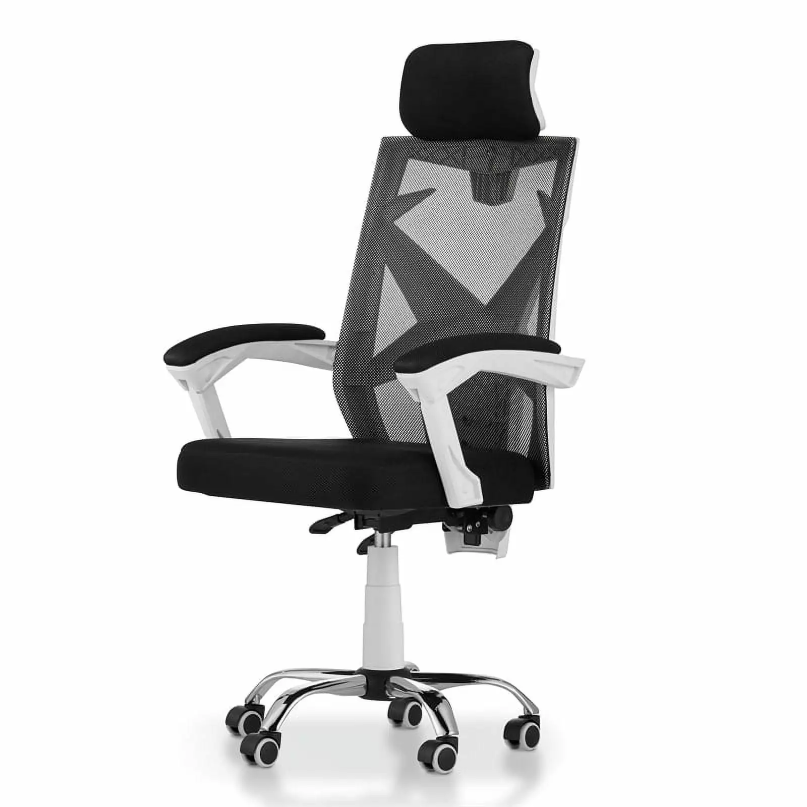 Furniture America Genova Metal Ergonomic Office Chair Black and White
