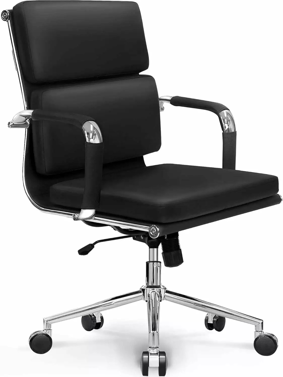 Office Desk Chair Ergonomic Executive Leather Modern Conference Task Adjustable Padded Swivel Rolling Home Office Manageri...