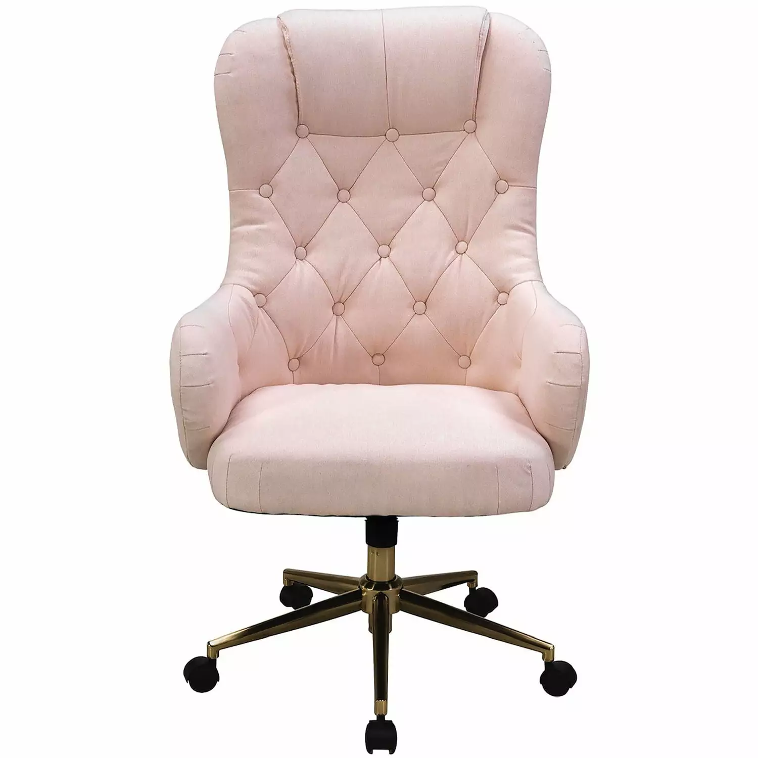 Savannah High Back Office Chair Pink Polyester Adjustable Gas Lift Seating Wheels Hanover