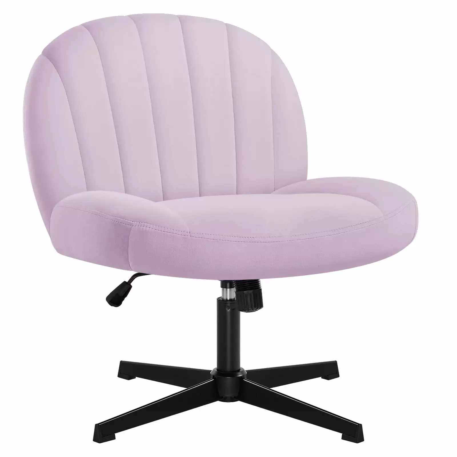 Armless Office Desk Chair No Wheels Ergonomic Criss Cross Legged Computer Chair Fabric Padded Height Adjustable IWMH