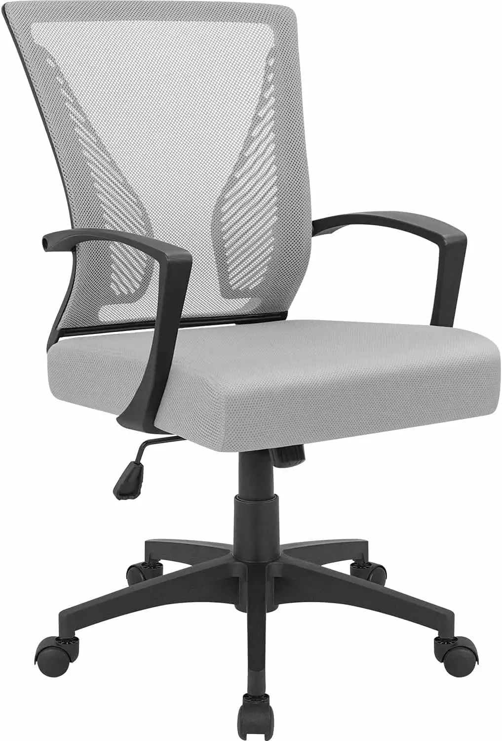 Grey KaiMeng Ergonomic Office Mesh Computer Chair Lumbar Support Mid Back Study Desk Modern Executive Task Chair Adjustabl...