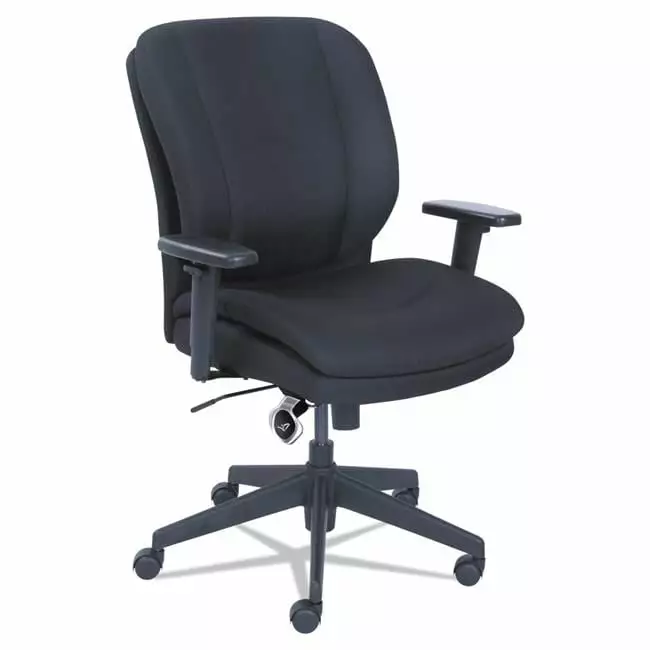SR Cosset Ergonomic Serta Task Chair Black Adjustable Office Chair Lumbar Support KD Encimera