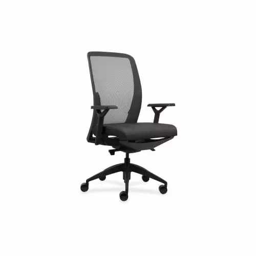 Lorell Executive Mesh Back Fabric Seat Task Chair Black - 26.5W x 25D x 47H