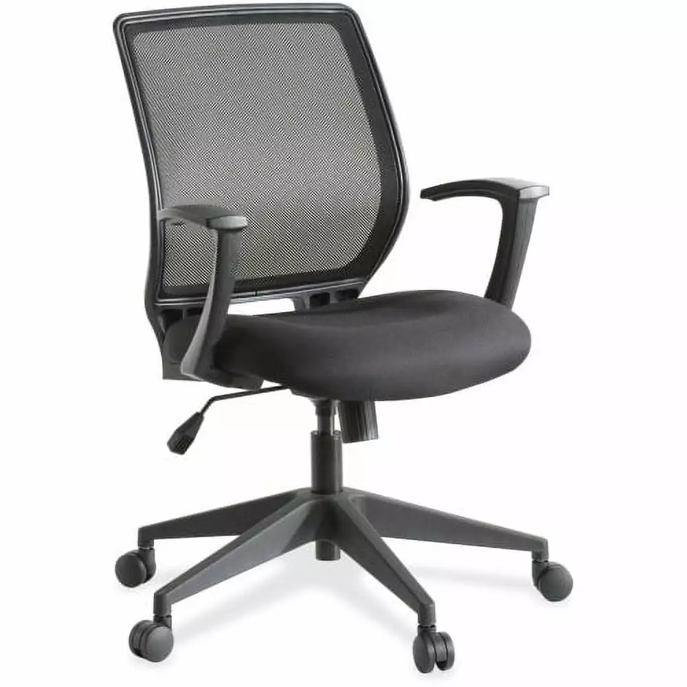 Lorell Executive Mid-back Work Chair Black 5-Star Base