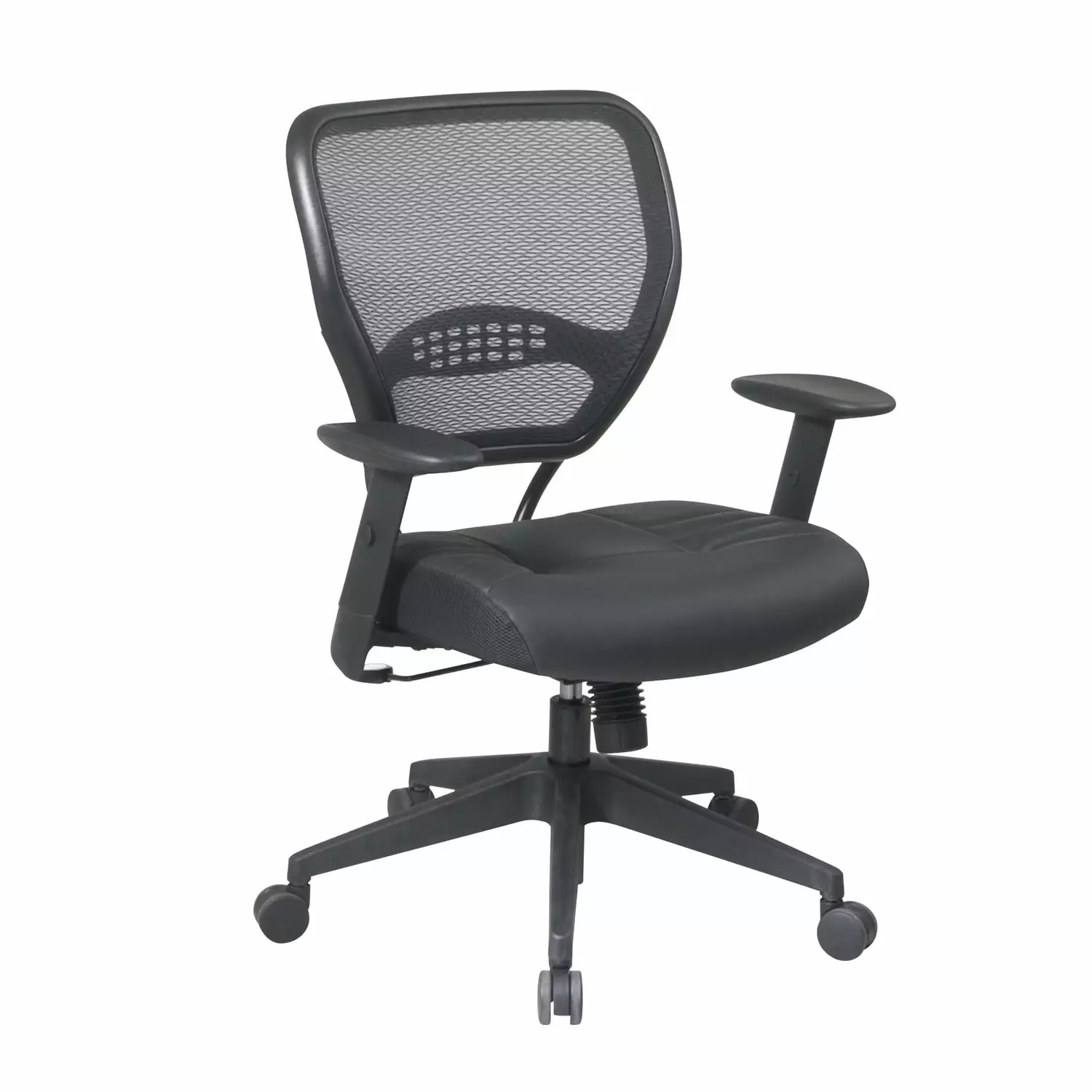 Office Star Desk Chair Leather Black 19-23 Seat Ht 5700E Adjustable Office Chair Office Star Products