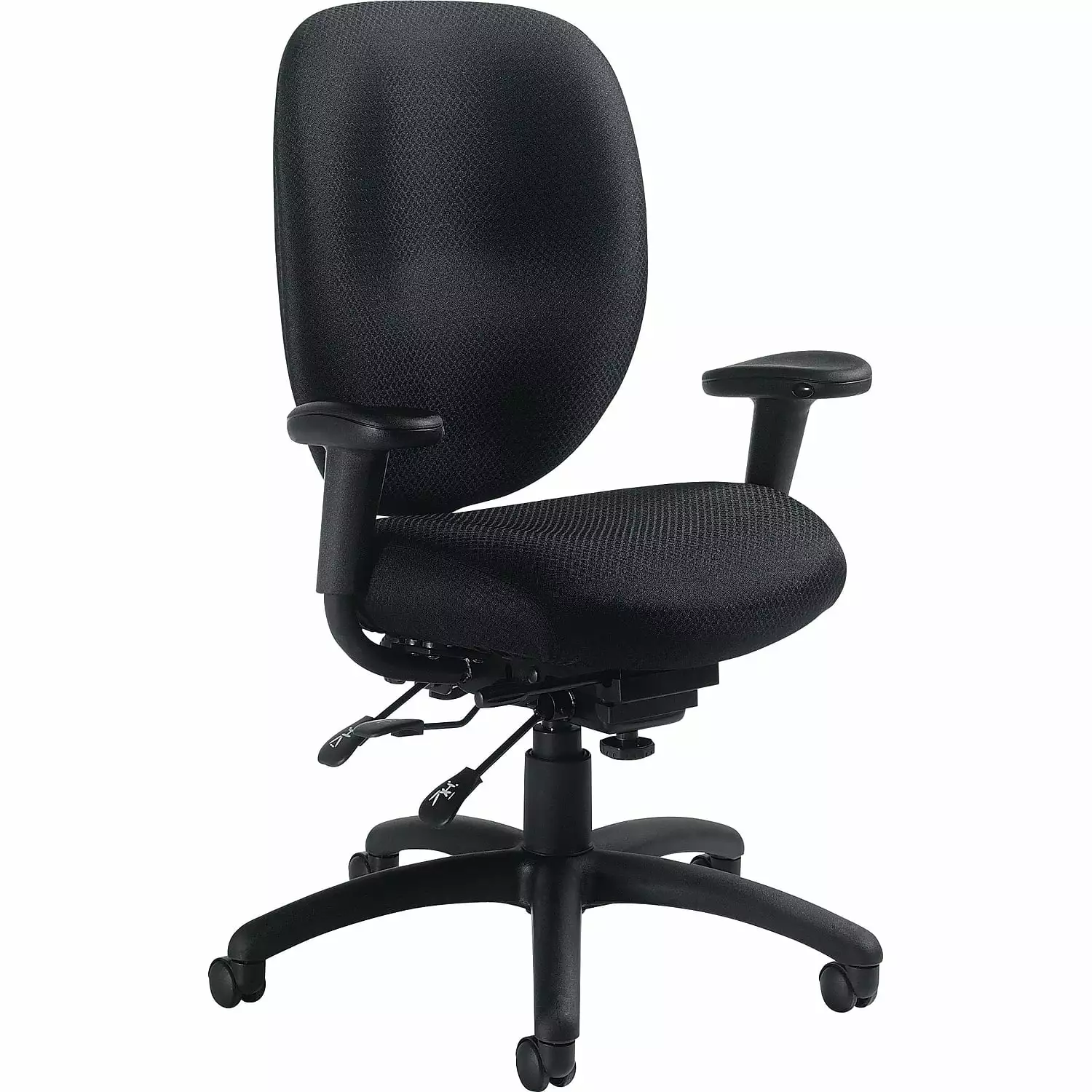 Global Offices To Go Fabric Multi-Function Task Chair Arms Black
