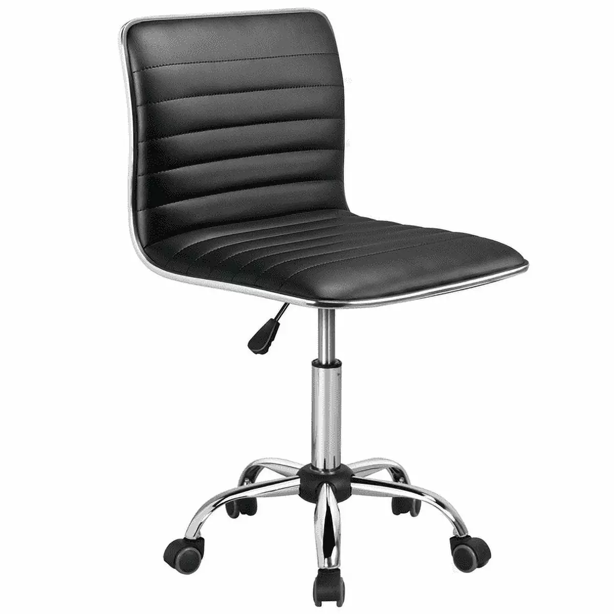 Renwick Modern Adjustable Armless Faux Leather Swivel Office Chair Black