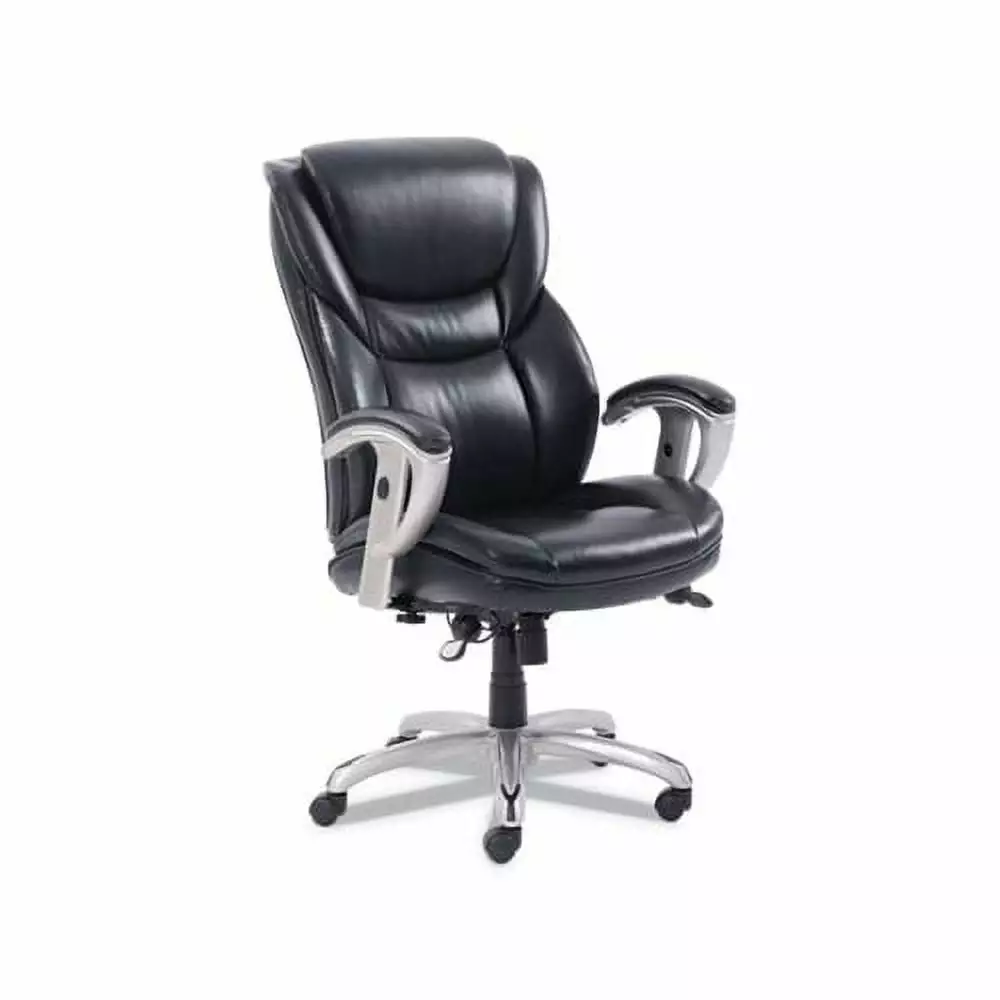 Emerson Executive Task Chair - Supports 300 lbs Black Seat Silver Base Serta