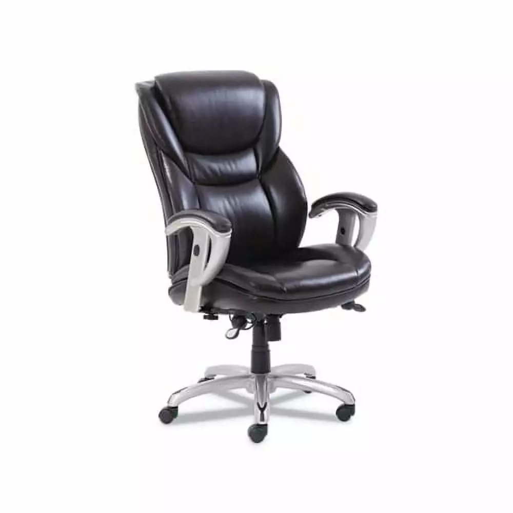 Emerson Executive Task Chair - Supports 300 lbs Brown Seat Silver Base Serta