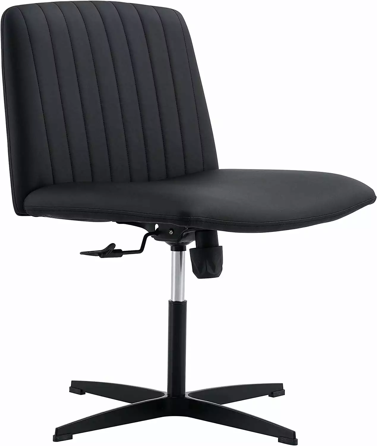 Armless Office Desk Chair No Wheels Mid-Back Ergonomic Adjustable Swivel Task Chair Thickened Cushion TRAHOO