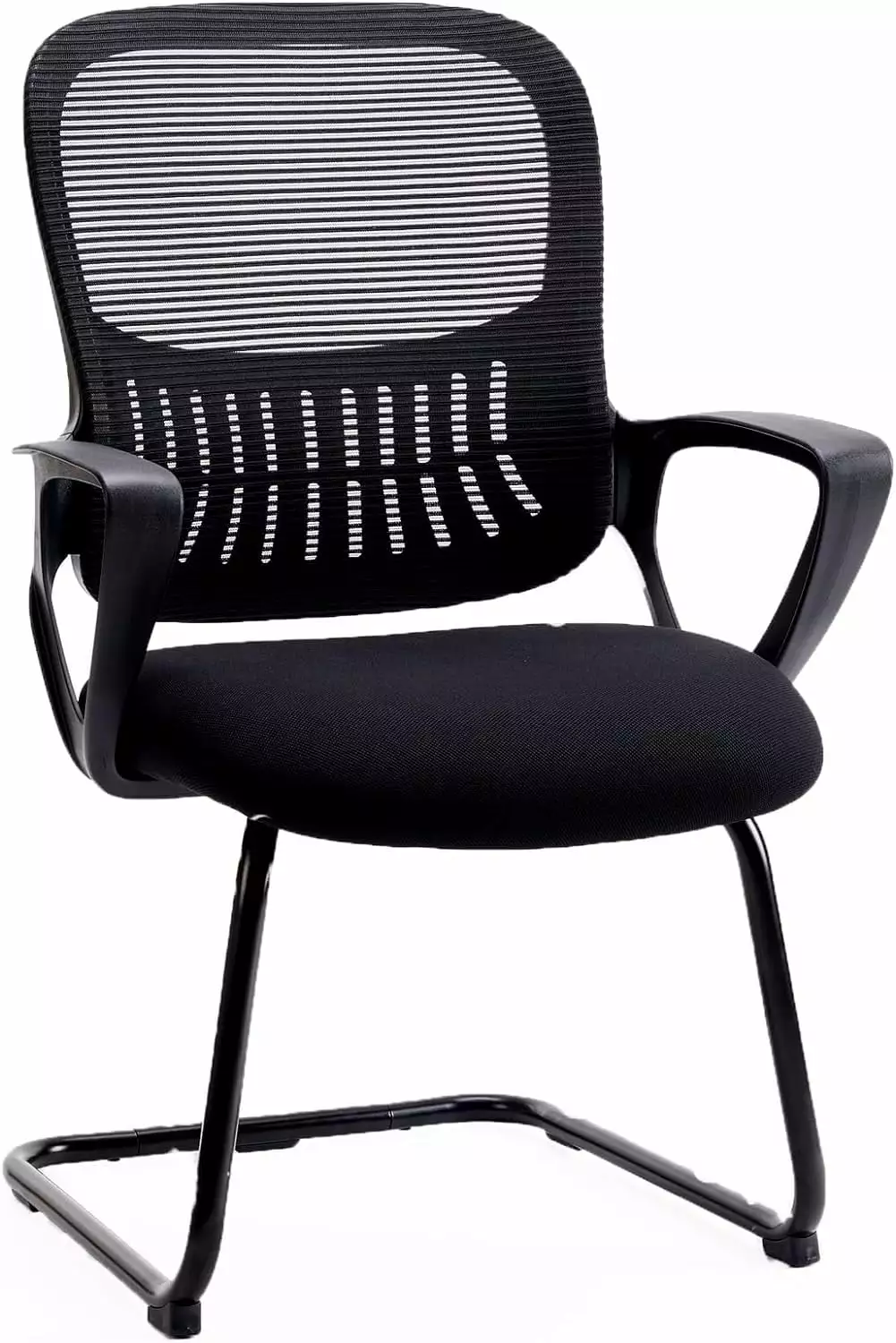 Desk Chair No Wheels Mid Back Computer Chair Ergonomic Mesh Office Chair Larger Seat - Executive Sled-Base Task Chair TRAHOO