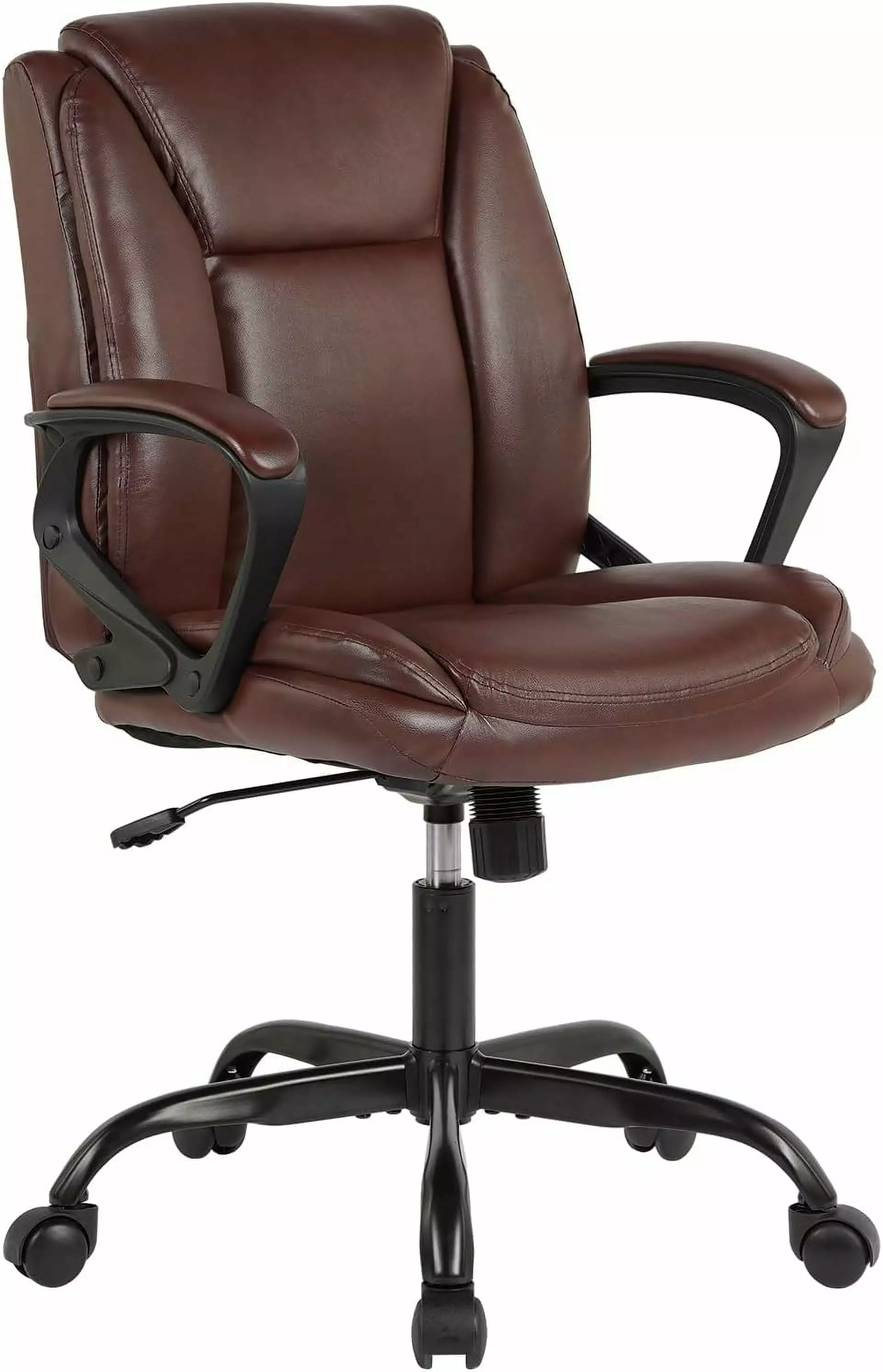 Home Office Chair Ergonomic Desk Chair PU Leather Task Chair Executive Rolling Swivel Mid Back Computer Chair Lumbar Suppo...