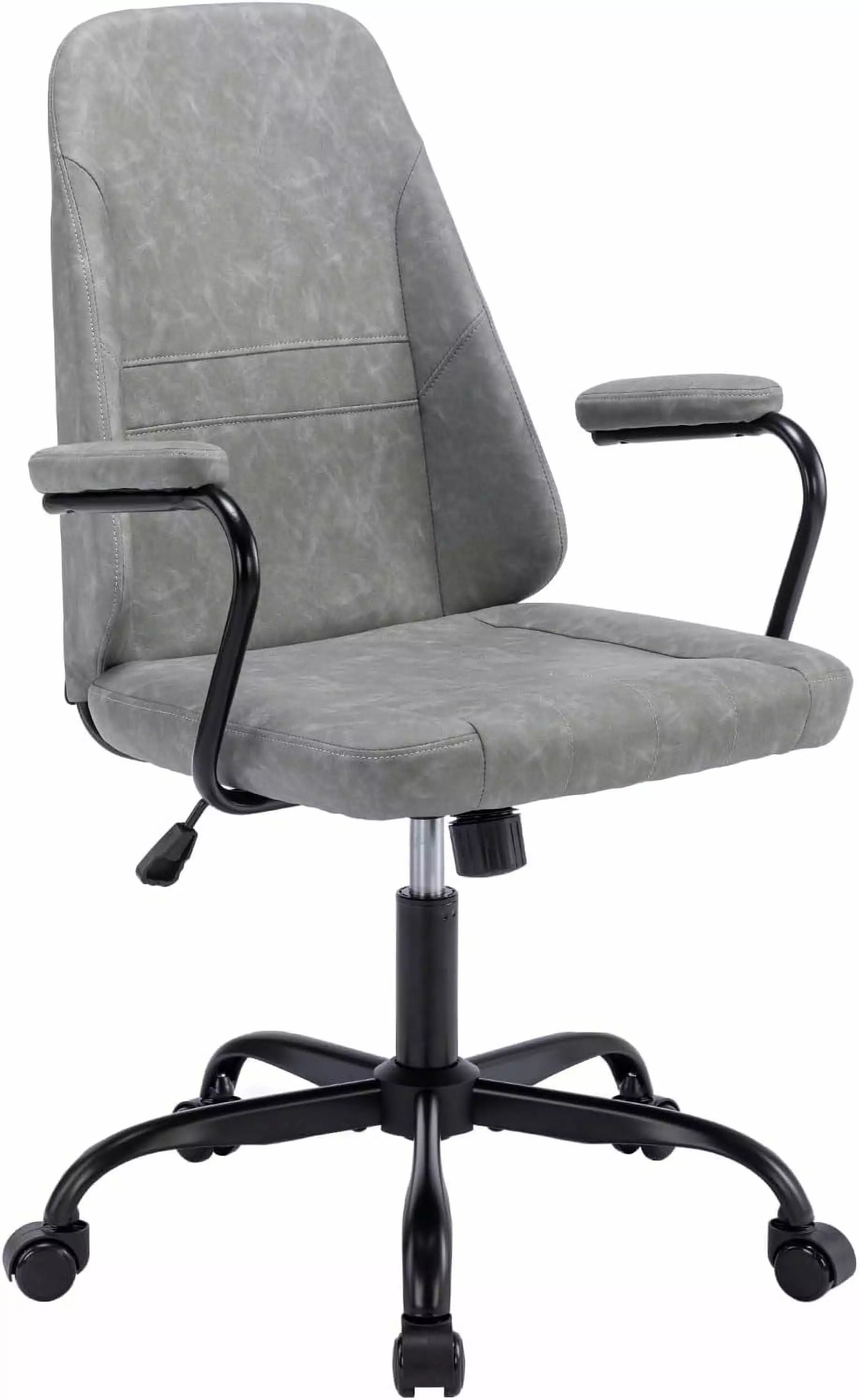 Mid Back PU Leather Executive Office Chair 360 Swivel Adjustable Task Chair Home Office TRAHOO