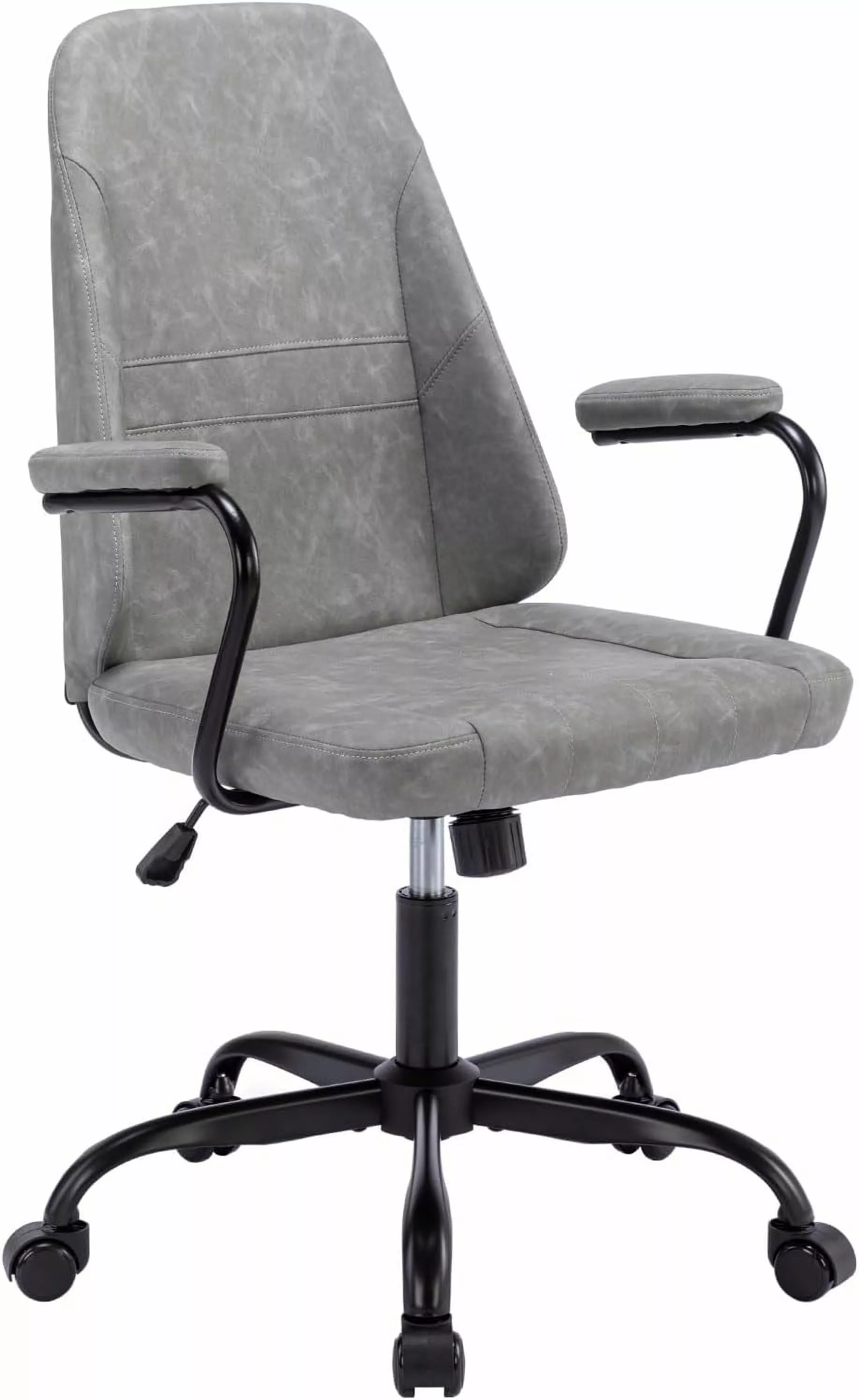 Mid Back PU Leather Executive Office Chair Swivel Adjustable Computer Chair Reading Room TRAHOO