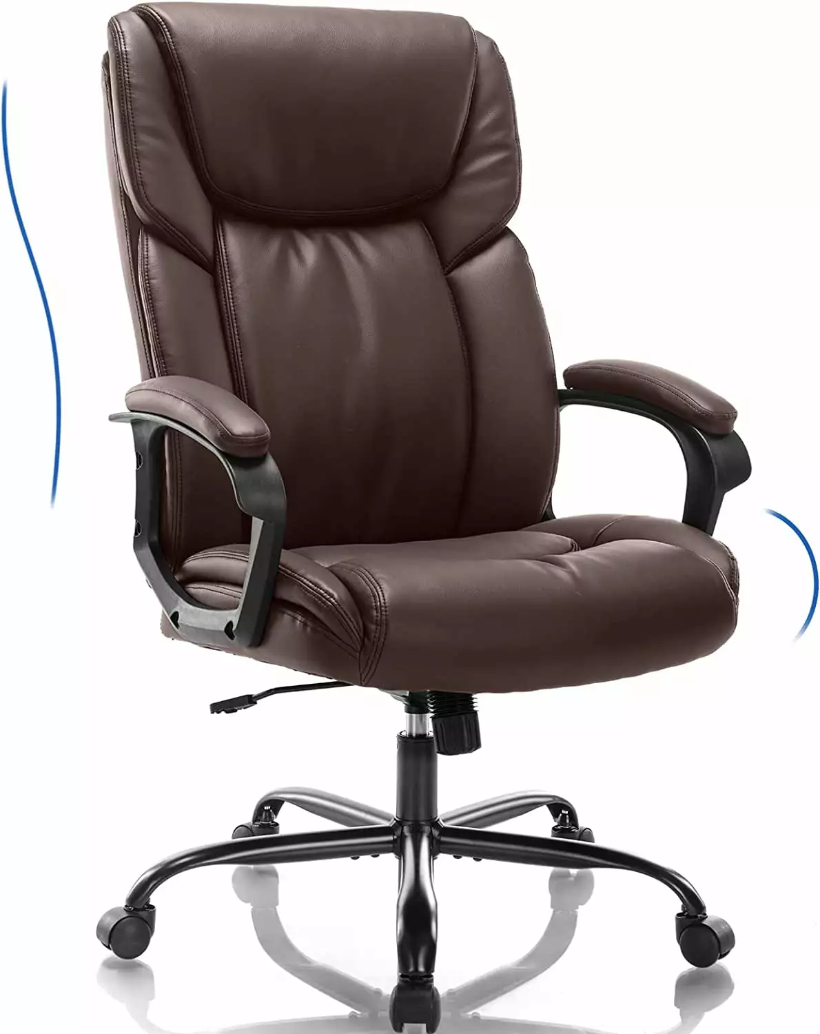 Mid-Back Heavy Duty Office Ergonomic Computer Desk Chair Brown Modern TRAHOO
