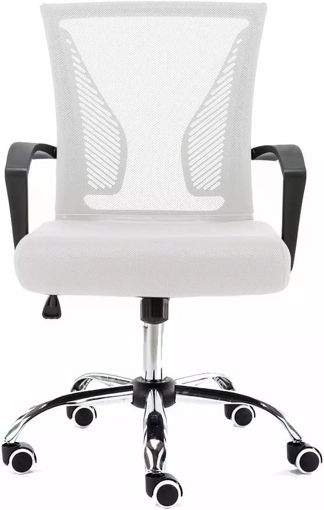 Zuna Black White Mid-Back Ergonomic Mesh Office Task Chair Back Support TRAHOO