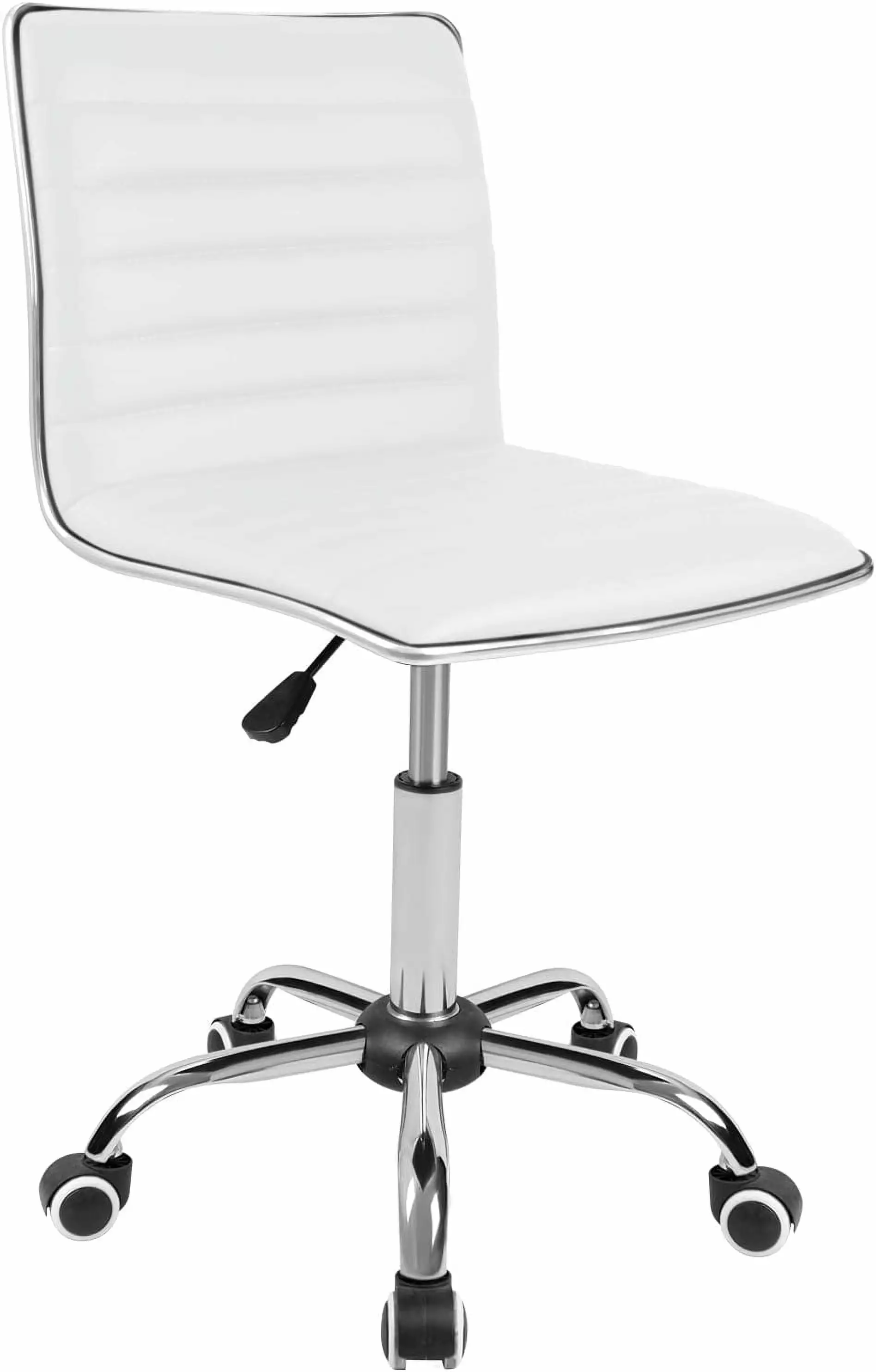White Mid Back Office Chair 360 Swivel Adjustable Home Computer Executive Desk Task Chair ZJ