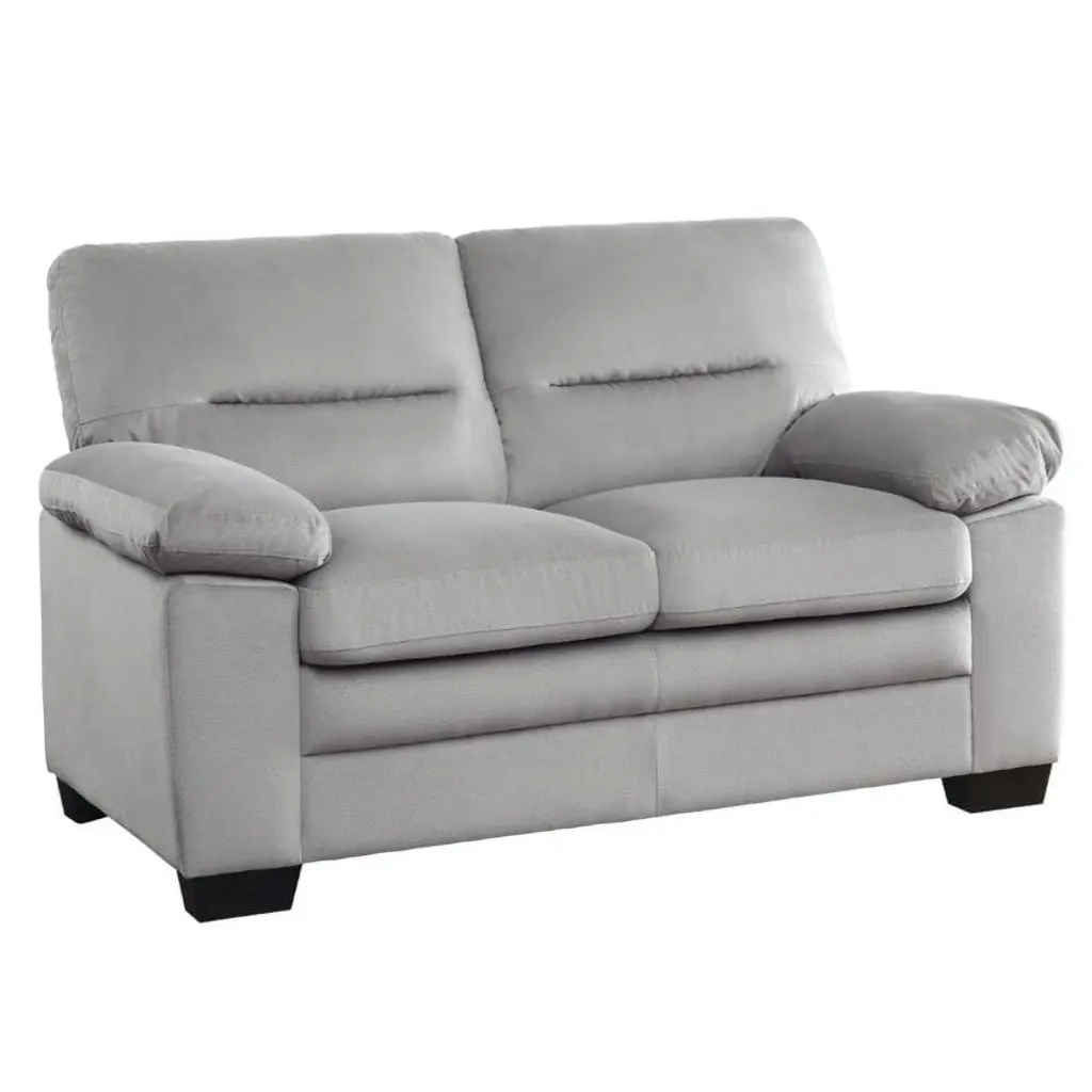 Pemberly Row Textured Loveseat Gray Contemporary Living Room