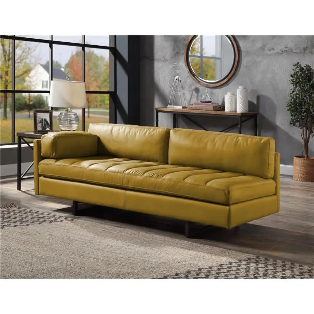 LV01022 Sofa Pillow Turmeric Top Grain Leather - Radia Collection Living Room Couch Acme Furniture