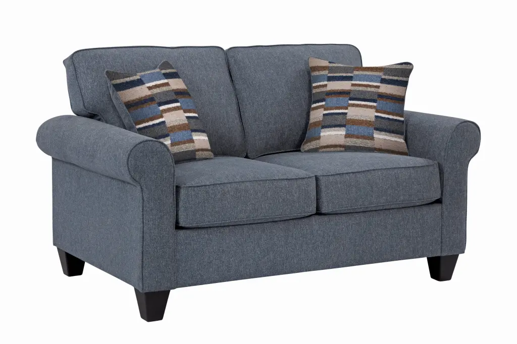 American Furniture Classics Eureka Rolled Arm Loveseat Two Pillows