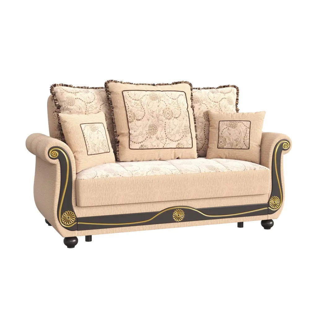 Americana Loveseat Beige - Traditional Living Room Sofa Ottomanson