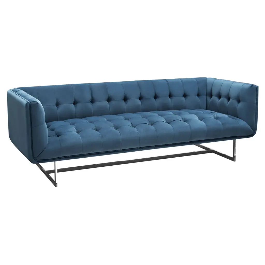 Diamond Sofa Hollywood Tufted Velvet Sofa Royal Blue - Luxury Chesterfield Sofa